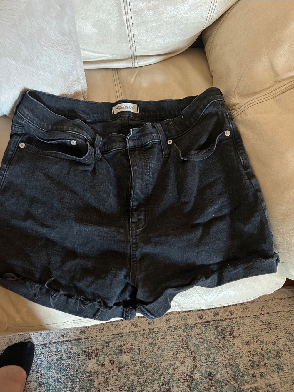 Madewell Black Cutoff Denim Shorts